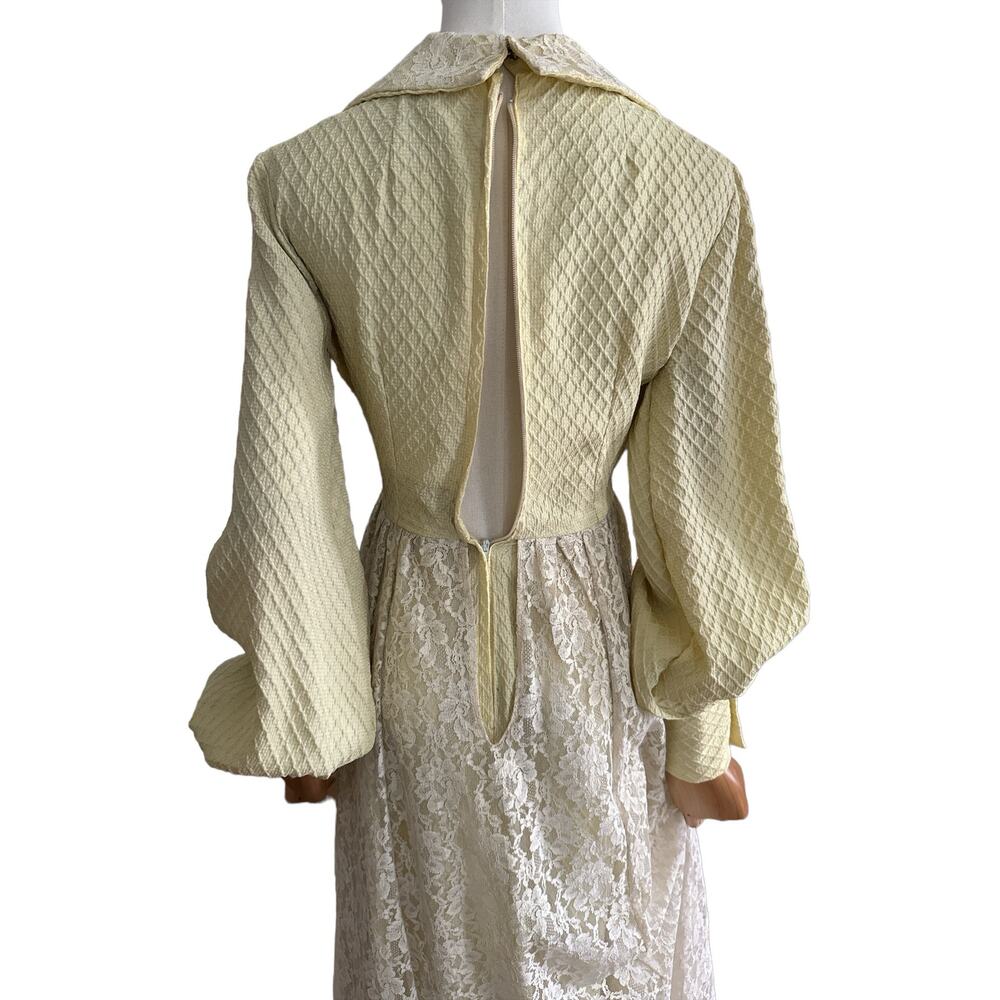Bridgerton-Inspired Vintage Lace Gown | Romantic Regency Cottagecore Maxi XXS - Picture 13 of 16